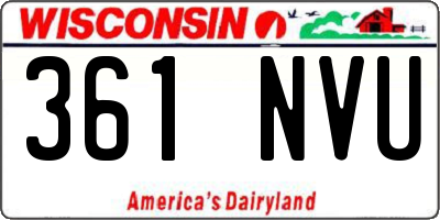 WI license plate 361NVU
