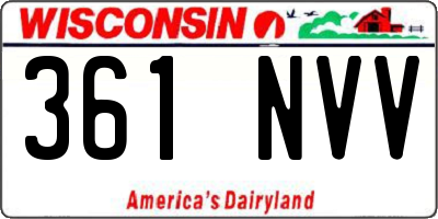 WI license plate 361NVV