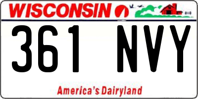 WI license plate 361NVY