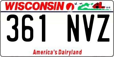 WI license plate 361NVZ