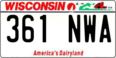 WI license plate 361NWA