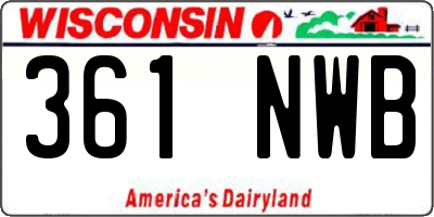WI license plate 361NWB