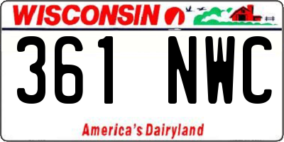 WI license plate 361NWC