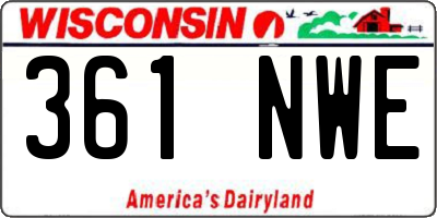 WI license plate 361NWE
