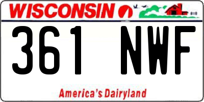WI license plate 361NWF