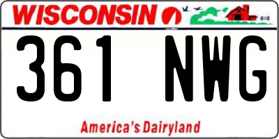 WI license plate 361NWG