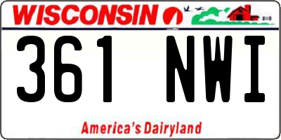 WI license plate 361NWI