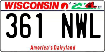 WI license plate 361NWL