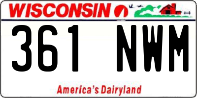 WI license plate 361NWM