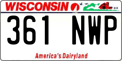WI license plate 361NWP