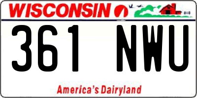 WI license plate 361NWU