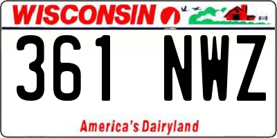 WI license plate 361NWZ