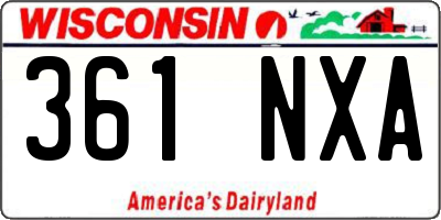 WI license plate 361NXA