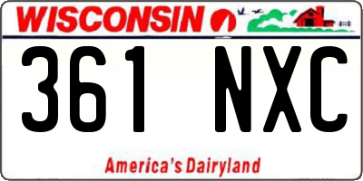 WI license plate 361NXC