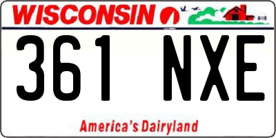 WI license plate 361NXE