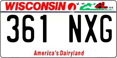 WI license plate 361NXG