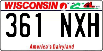 WI license plate 361NXH