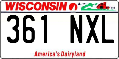 WI license plate 361NXL