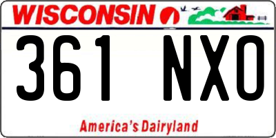 WI license plate 361NXO