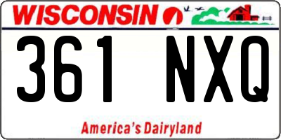 WI license plate 361NXQ