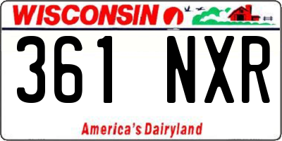 WI license plate 361NXR