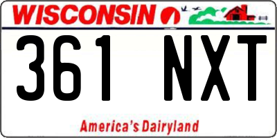WI license plate 361NXT