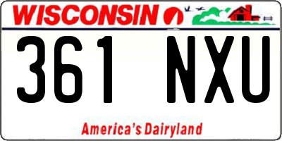 WI license plate 361NXU