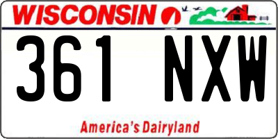 WI license plate 361NXW