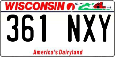 WI license plate 361NXY