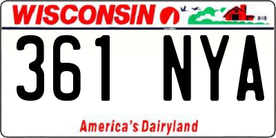 WI license plate 361NYA