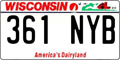 WI license plate 361NYB