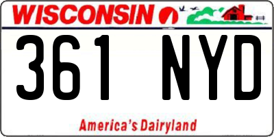 WI license plate 361NYD