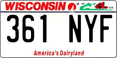 WI license plate 361NYF