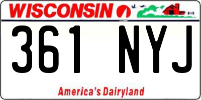 WI license plate 361NYJ