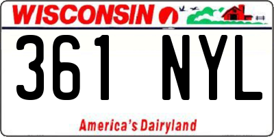 WI license plate 361NYL