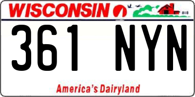 WI license plate 361NYN
