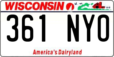 WI license plate 361NYO