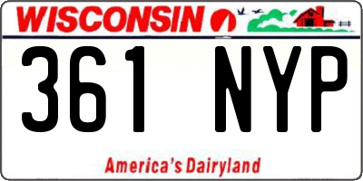 WI license plate 361NYP