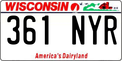 WI license plate 361NYR