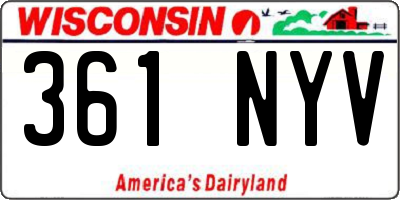 WI license plate 361NYV