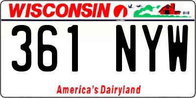 WI license plate 361NYW