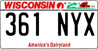 WI license plate 361NYX