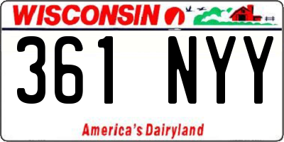 WI license plate 361NYY
