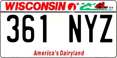 WI license plate 361NYZ