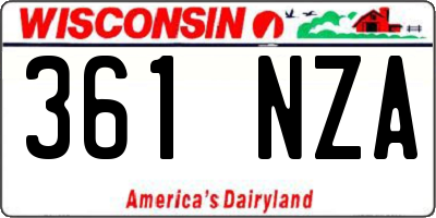 WI license plate 361NZA