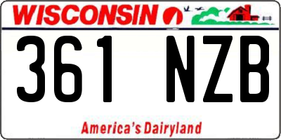 WI license plate 361NZB