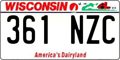 WI license plate 361NZC