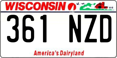 WI license plate 361NZD