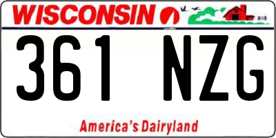 WI license plate 361NZG