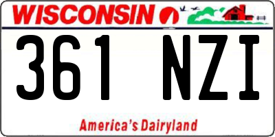 WI license plate 361NZI